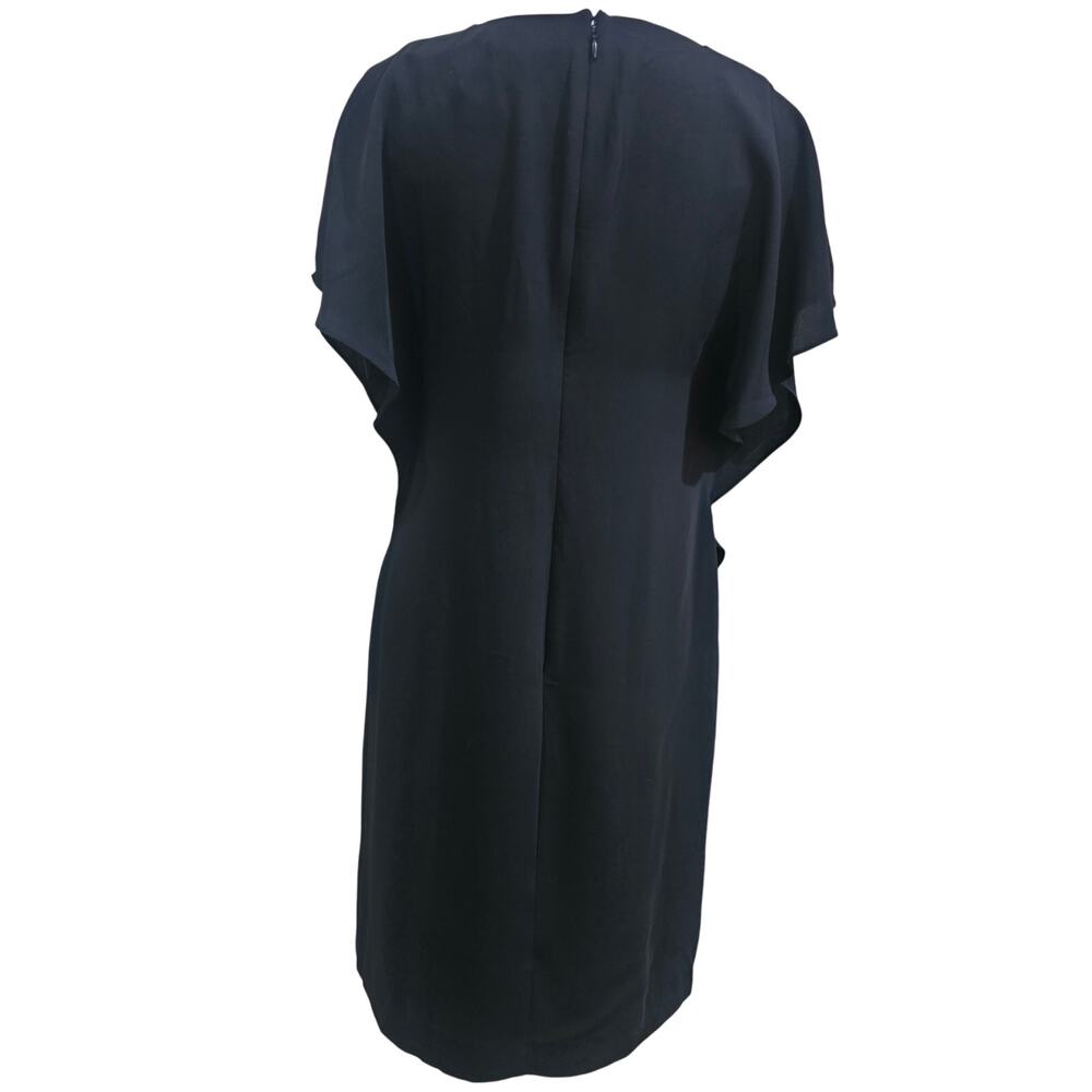 Lauren Ralph Lauren Black Ruffle Overlay Sheath Dress Size 4 - Picture 3 of 7